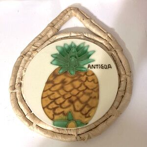 Ceramic Rattan Trivet from Antigua